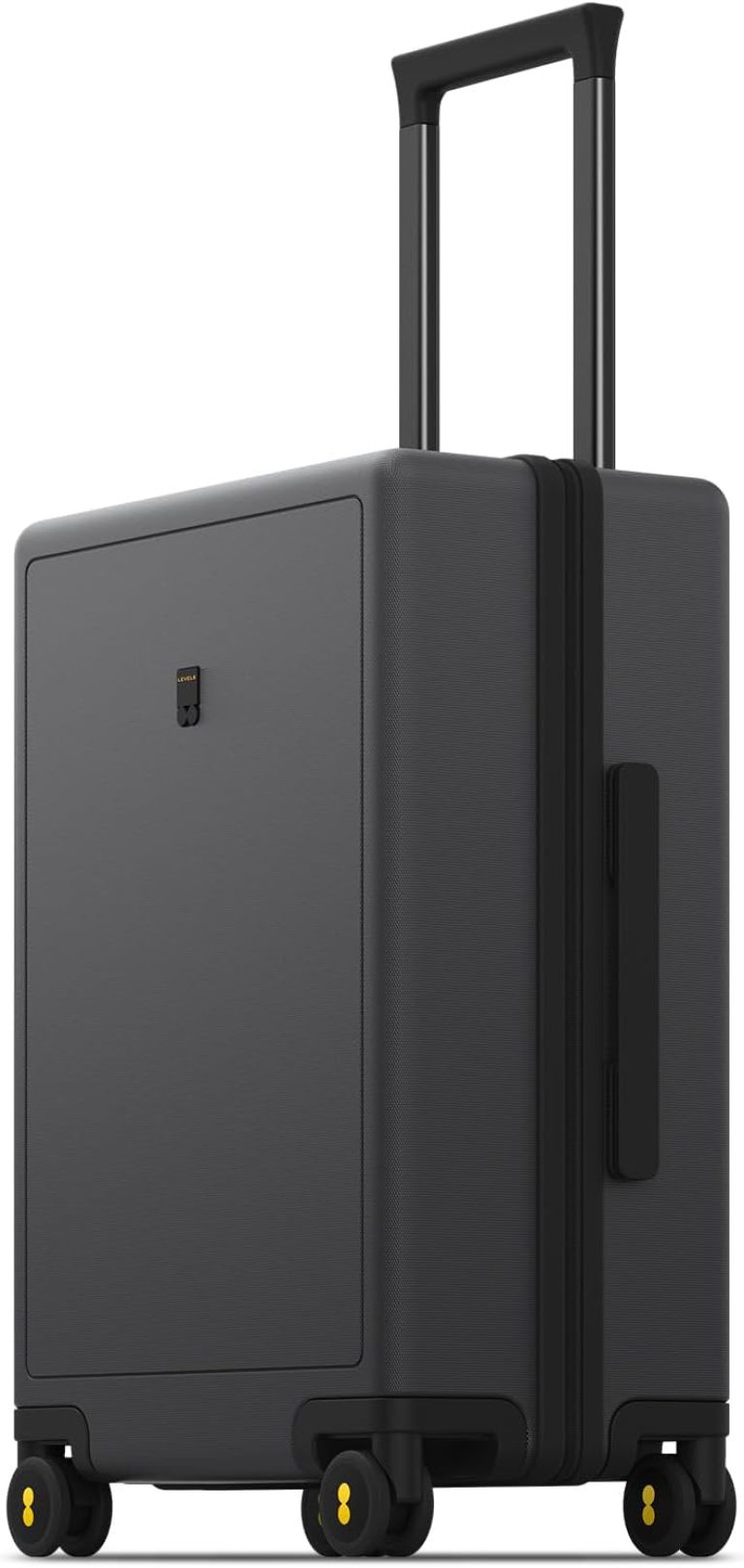 LEVEL8 Valise Cabine Élégant Micro Diamant Structuré Design Bagages Cabine Trolley Rigide Valise de Voyage avec 4 roulettes Doubles Pivotantes et Serrure TSA, 55x37x23CM, 40L, Gris Foncé