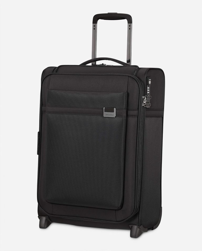 Samsonite Airea - Bagage à main extensible de haut niveau, 2 roulettes, 55 cm, 41/46 L, noir